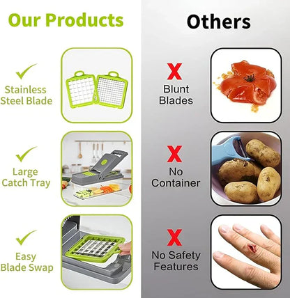 14-in-1 Multifunctional Vegetable Chopper, Mandoline Slicer & Dicer